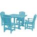 Wildridge Wildridge Heritage Recycled Plastic 5 Pc Dining Set Aruba Blue Dining Sets LCC-186-AB