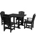 Wildridge Wildridge Heritage Recycled Plastic 5 Pc Dining Set Black Dining Sets LCC-186-B