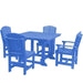 Wildridge Wildridge Heritage Recycled Plastic 5 Pc Dining Set Blue Dining Sets LCC-186-BL