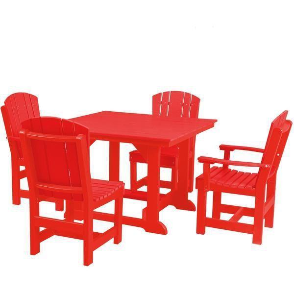 Wildridge Wildridge Heritage Recycled Plastic 5 Pc Dining Set Bright Red Dining Sets LCC-186-BR