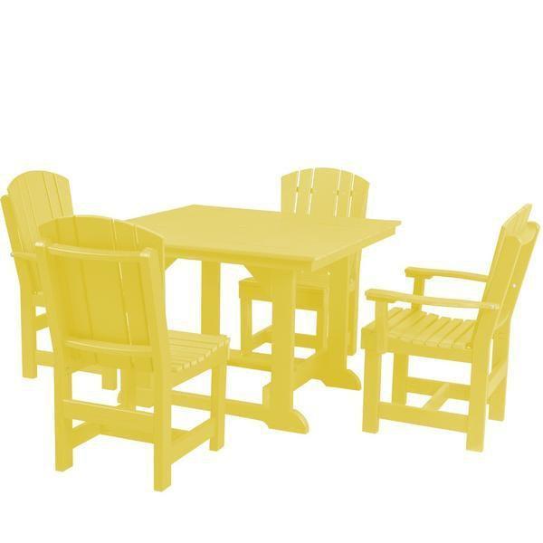 Wildridge Wildridge Heritage Recycled Plastic 5 Pc Dining Set Lemon Yellow Dining Sets LCC-186-LY
