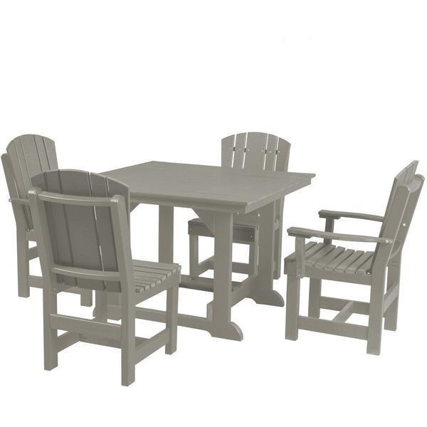 Wildridge Wildridge Heritage Recycled Plastic 5 Pc Dining Set Light Gray Dining Sets LCC-186-LG