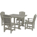 Wildridge Wildridge Heritage Recycled Plastic 5 Pc Dining Set Light Gray Dining Sets LCC-186-LG