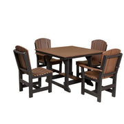 Wildridge Wildridge Heritage Recycled Plastic 5 Pc Dining Set Tudor Brown on Black Dining Sets LCC-186-TBOB