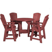 Wildridge Wildridge Heritage Recycled Plastic 5 Piece Pub Table Set Cherry Dining Sets LCC-180-C