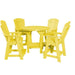 Wildridge Wildridge Heritage Recycled Plastic 5 Piece Pub Table Set Lemon Yellow Dining Sets LCC-180-LY
