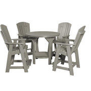 Wildridge Wildridge Heritage Recycled Plastic 5 Piece Pub Table Set Light Gray Dining Sets LCC-180-LG
