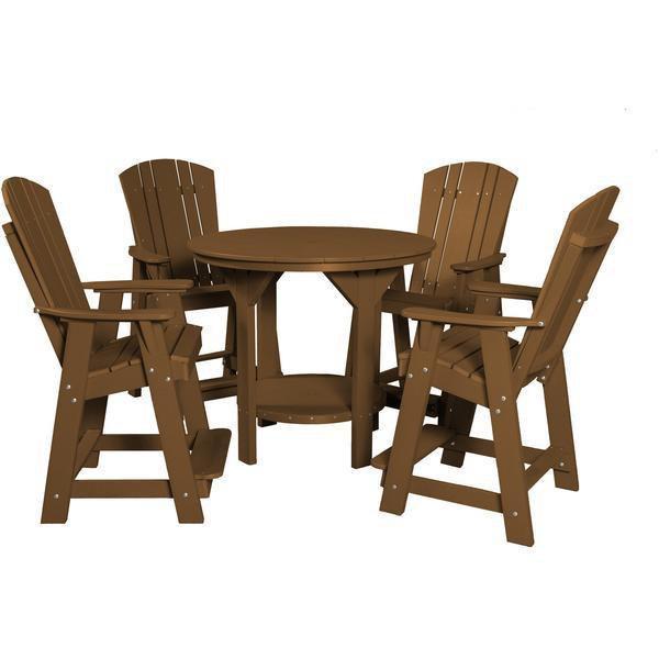 Wildridge Wildridge Heritage Recycled Plastic 5 Piece Pub Table Set Tudor Brown Dining Sets LCC-180-TB
