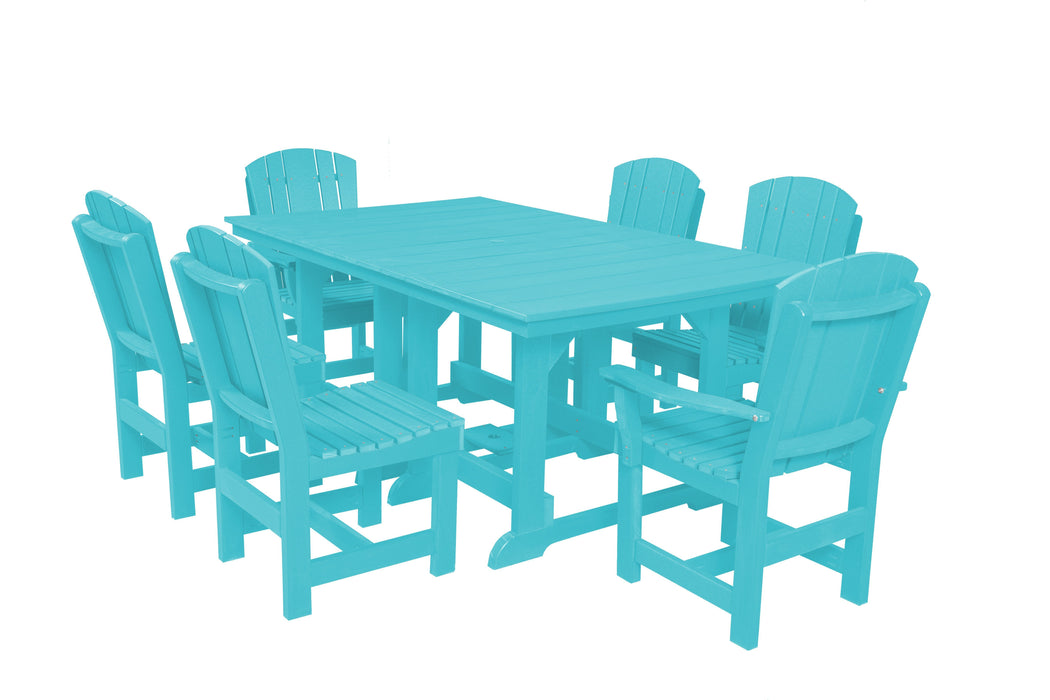 Wildridge Wildridge Heritage Recycled Plastic 7 Pc Dining Set Aruba Blue Dining Sets LCC-188-AB