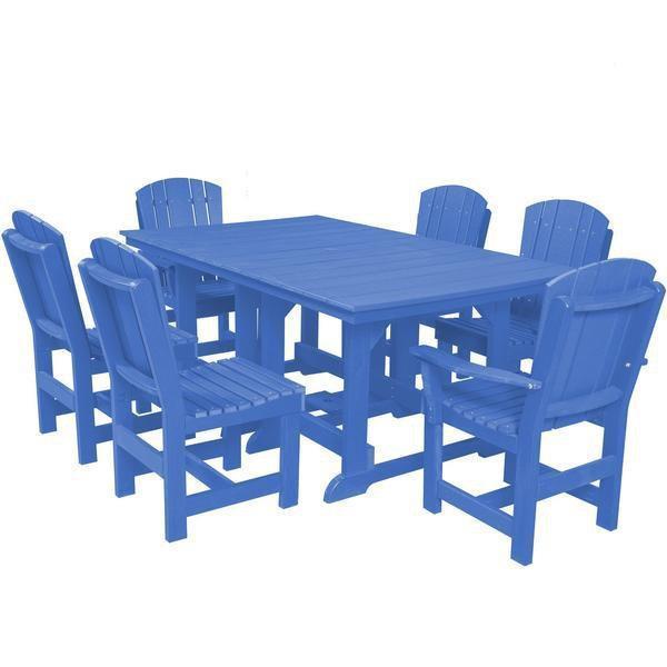 Wildridge Wildridge Heritage Recycled Plastic 7 Pc Dining Set Blue Dining Sets LCC-188-BL