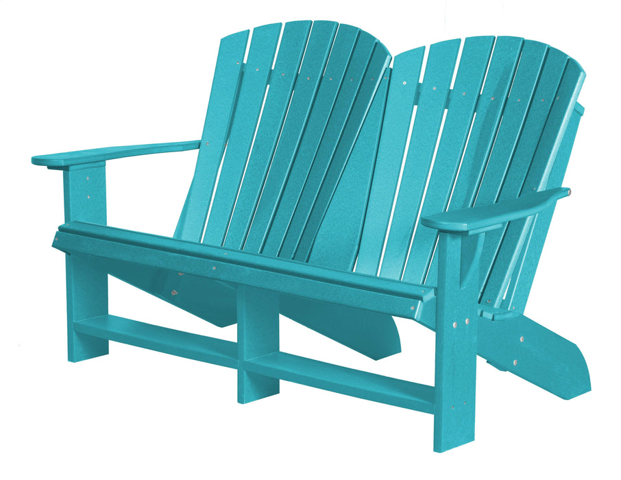 Wildridge Wildridge Heritage Recycled Plastic Double Adirondack Bench Aruba Blue Adirondack Bench LCC-129-AB