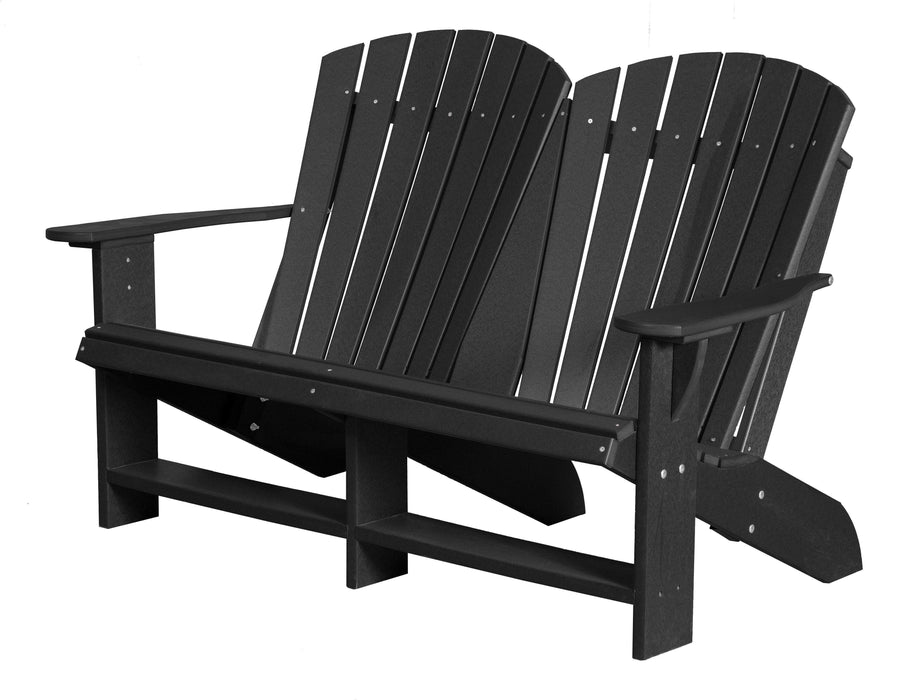 Wildridge Wildridge Heritage Recycled Plastic Double Adirondack Bench Black Adirondack Bench LCC-129-B