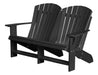 Wildridge Wildridge Heritage Recycled Plastic Double Adirondack Bench Black Adirondack Bench LCC-129-B