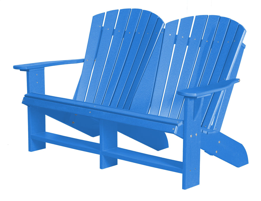 Wildridge Wildridge Heritage Recycled Plastic Double Adirondack Bench Blue Adirondack Bench LCC-129-BL