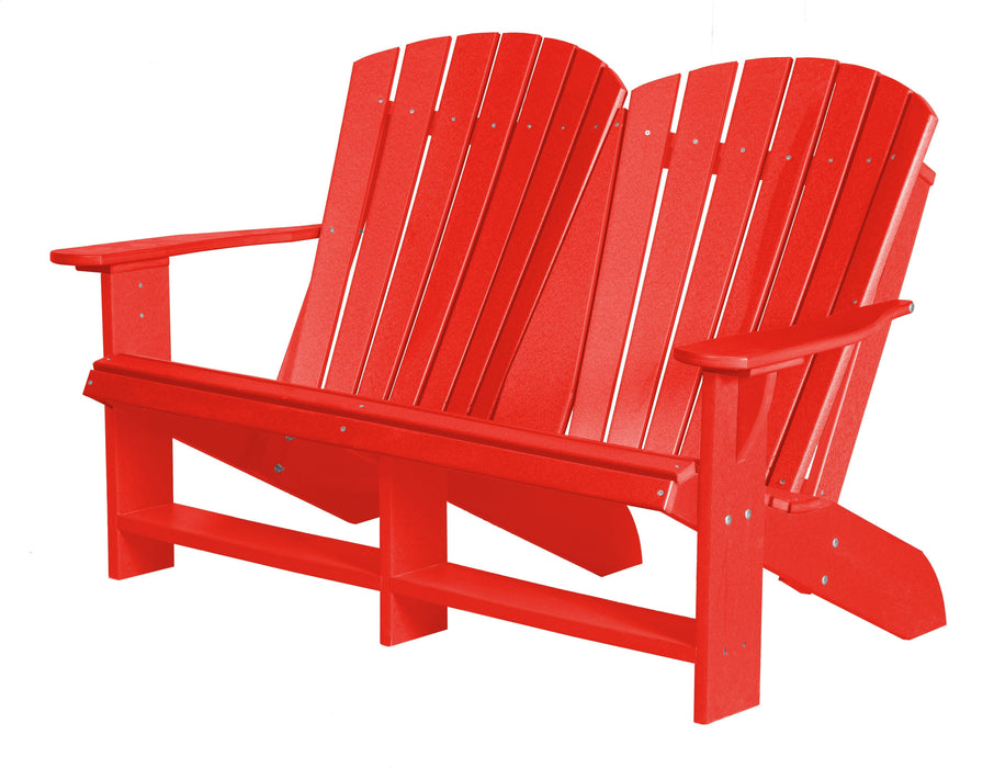 Wildridge Wildridge Heritage Recycled Plastic Double Adirondack Bench Bright Red Adirondack Bench LCC-129-BR