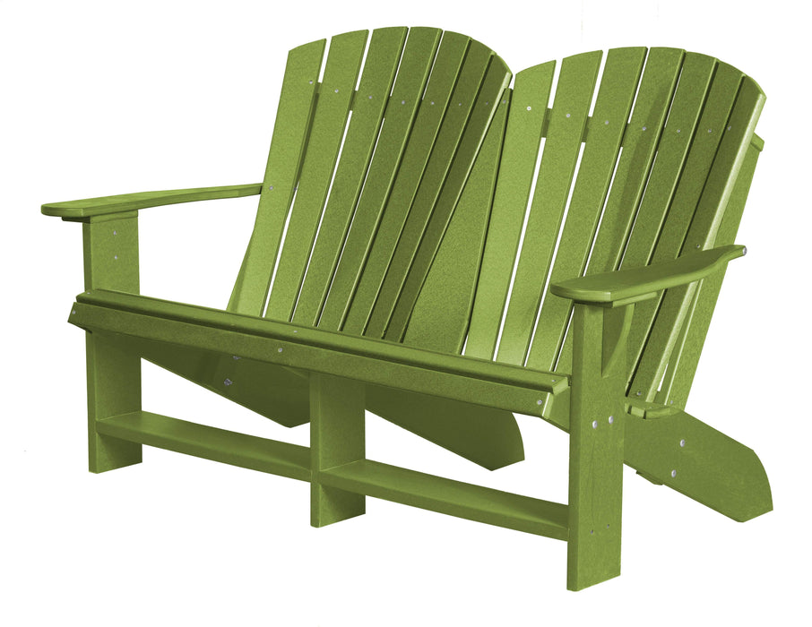 Wildridge Wildridge Heritage Recycled Plastic Double Adirondack Bench Lime Green Adirondack Bench LCC-129-LMG