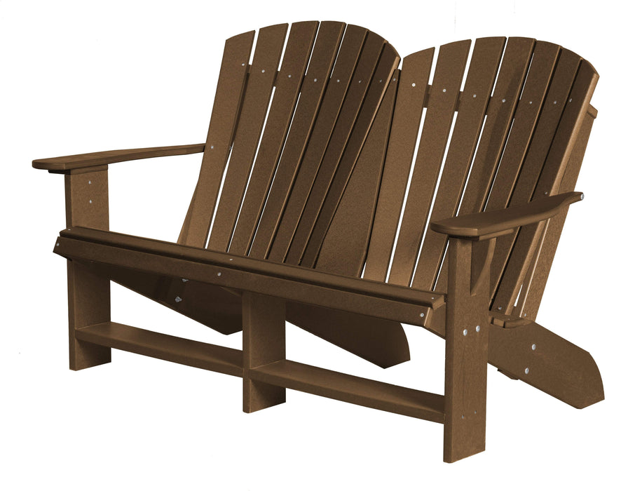 Wildridge Wildridge Heritage Recycled Plastic Double Adirondack Bench Tudor Brown Adirondack Bench LCC-129-TB