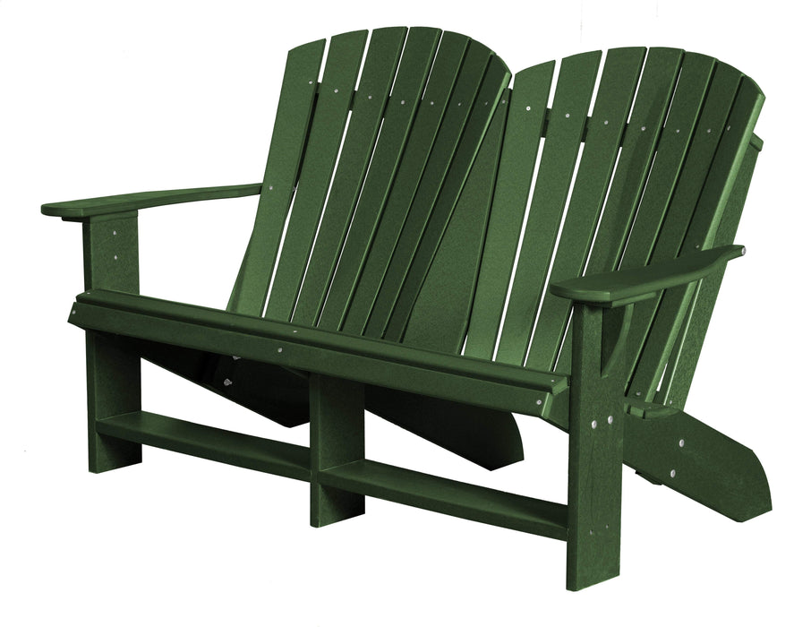 Wildridge Wildridge Heritage Recycled Plastic Double Adirondack Bench Turf Green Adirondack Bench LCC-129-TG