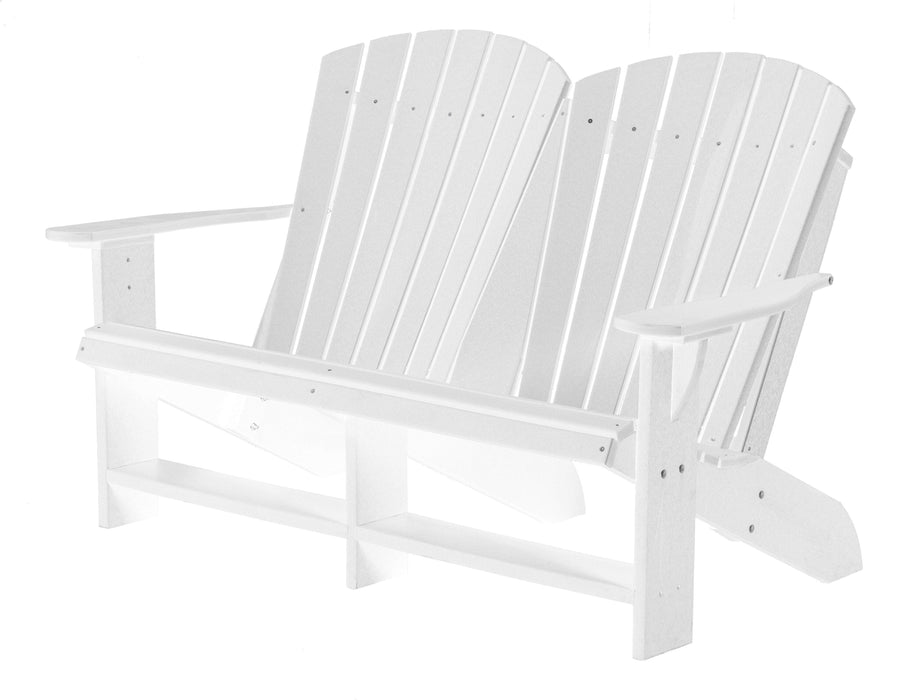 Wildridge Wildridge Heritage Recycled Plastic Double Adirondack Bench White Adirondack Bench LCC-129-WH