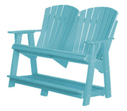 Wildridge Wildridge Heritage Recycled Plastic Double High Adirondack Bench Aruba Blue Adirondack Bench LCC-130-AB