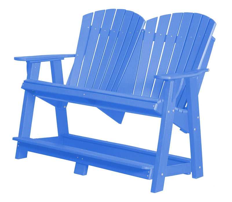 Wildridge Wildridge Heritage Recycled Plastic Double High Adirondack Bench Blue Adirondack Bench LCC-130-BL