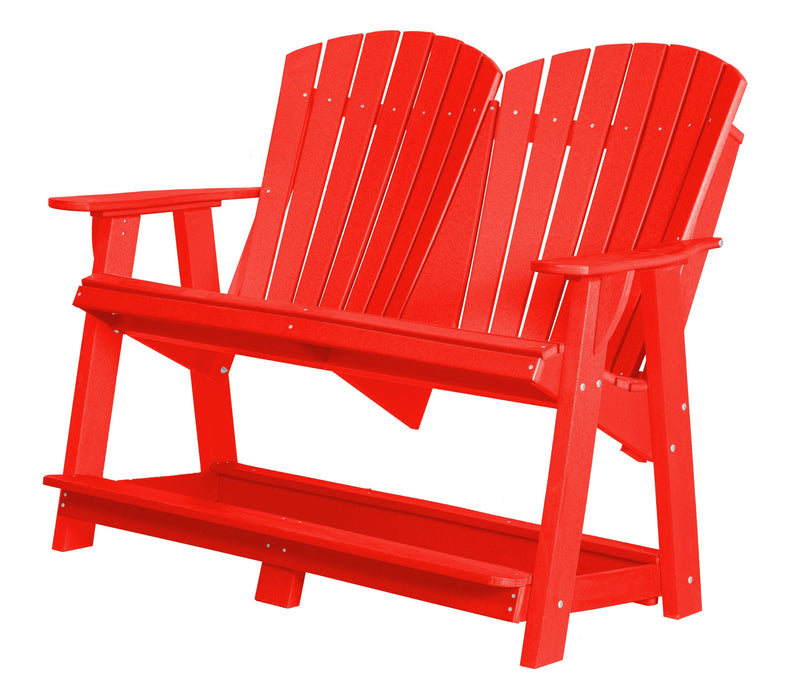 Wildridge Wildridge Heritage Recycled Plastic Double High Adirondack Bench Bright Red Adirondack Bench LCC-130-BR