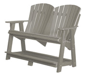 Wildridge Wildridge Heritage Recycled Plastic Double High Adirondack Bench Light Gray Adirondack Bench LCC-130-LG