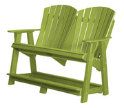 Wildridge Wildridge Heritage Recycled Plastic Double High Adirondack Bench Lime Green Adirondack Bench LCC-130-LMG