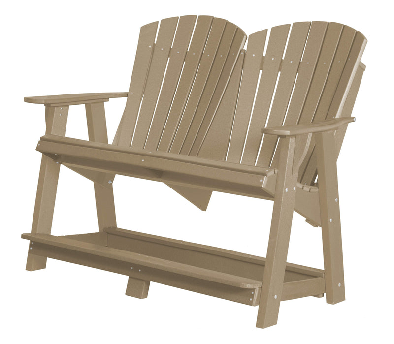 Wildridge Wildridge Heritage Recycled Plastic Double High Adirondack Bench Weatherwood Adirondack Bench LCC-130-WW