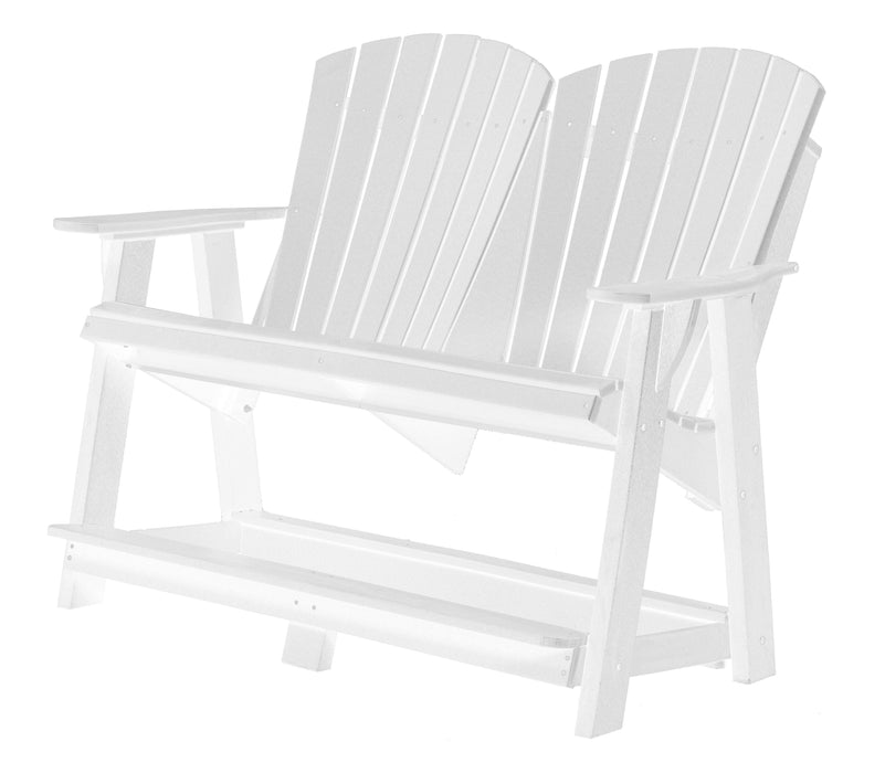 Wildridge Wildridge Heritage Recycled Plastic Double High Adirondack Bench White Adirondack Bench LCC-130-WH