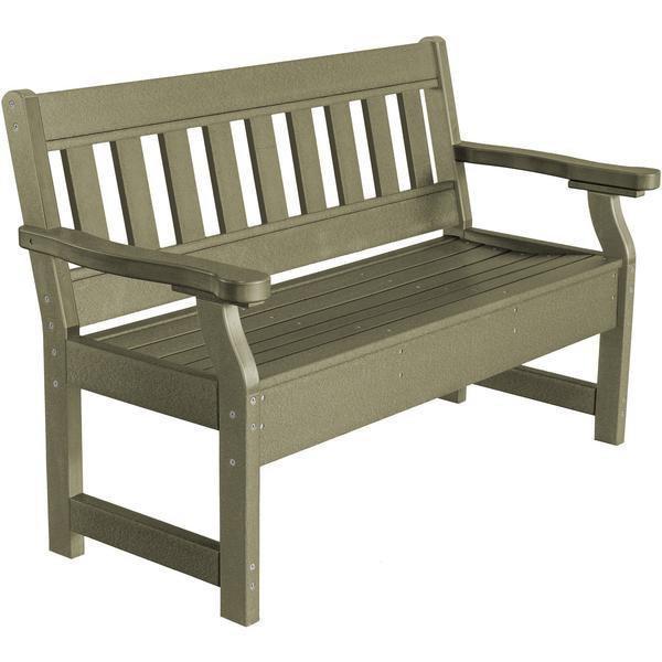 Wildridge Wildridge Heritage Recycled Plastic Garden Bench Olive Garden Bench LCC-124-OL