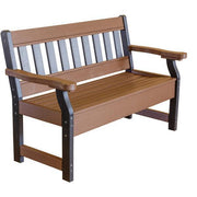 Wildridge Wildridge Heritage Recycled Plastic Garden Bench Tudor Brown on Black Garden Bench LCC-124-TBOB