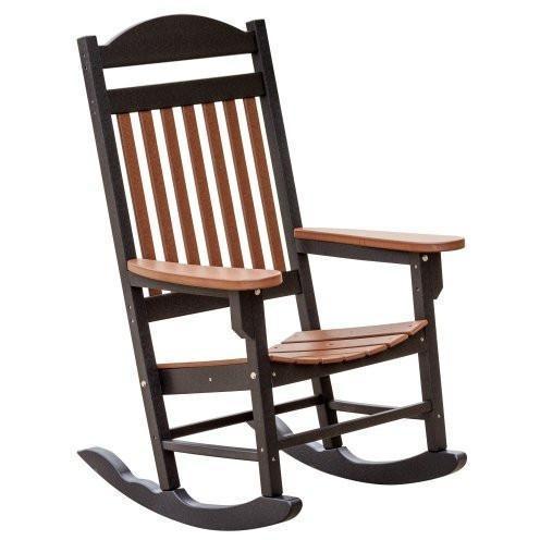 Wildridge Wildridge Heritage Traditional Recycled Plastic Rocker Chair Tudor Brown on Black Rocking Chair LCC-101-TBOB