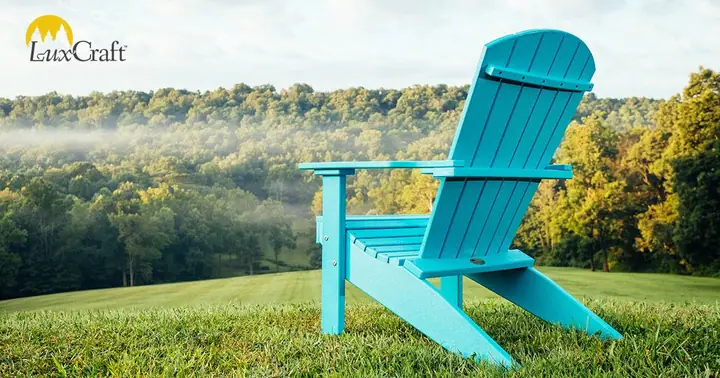 Adirondack chairs around a fire pit