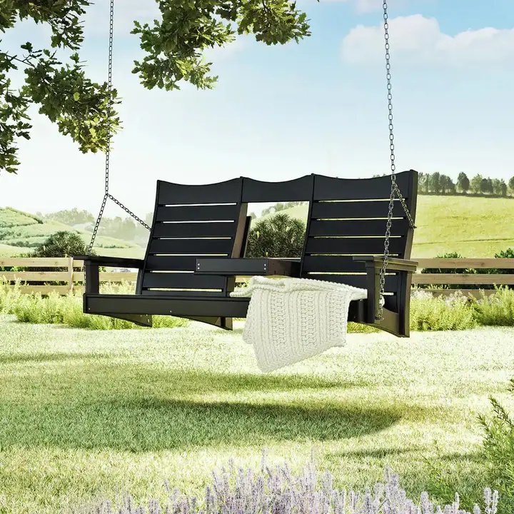 LuxCraft 5 ft. Contour recycled plastic porch swing
